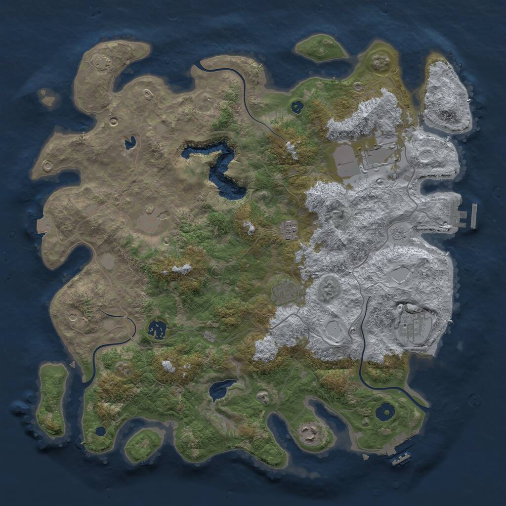 Rust Map: Procedural Map, Size: 4100, Seed: 30541249, 13 Monuments