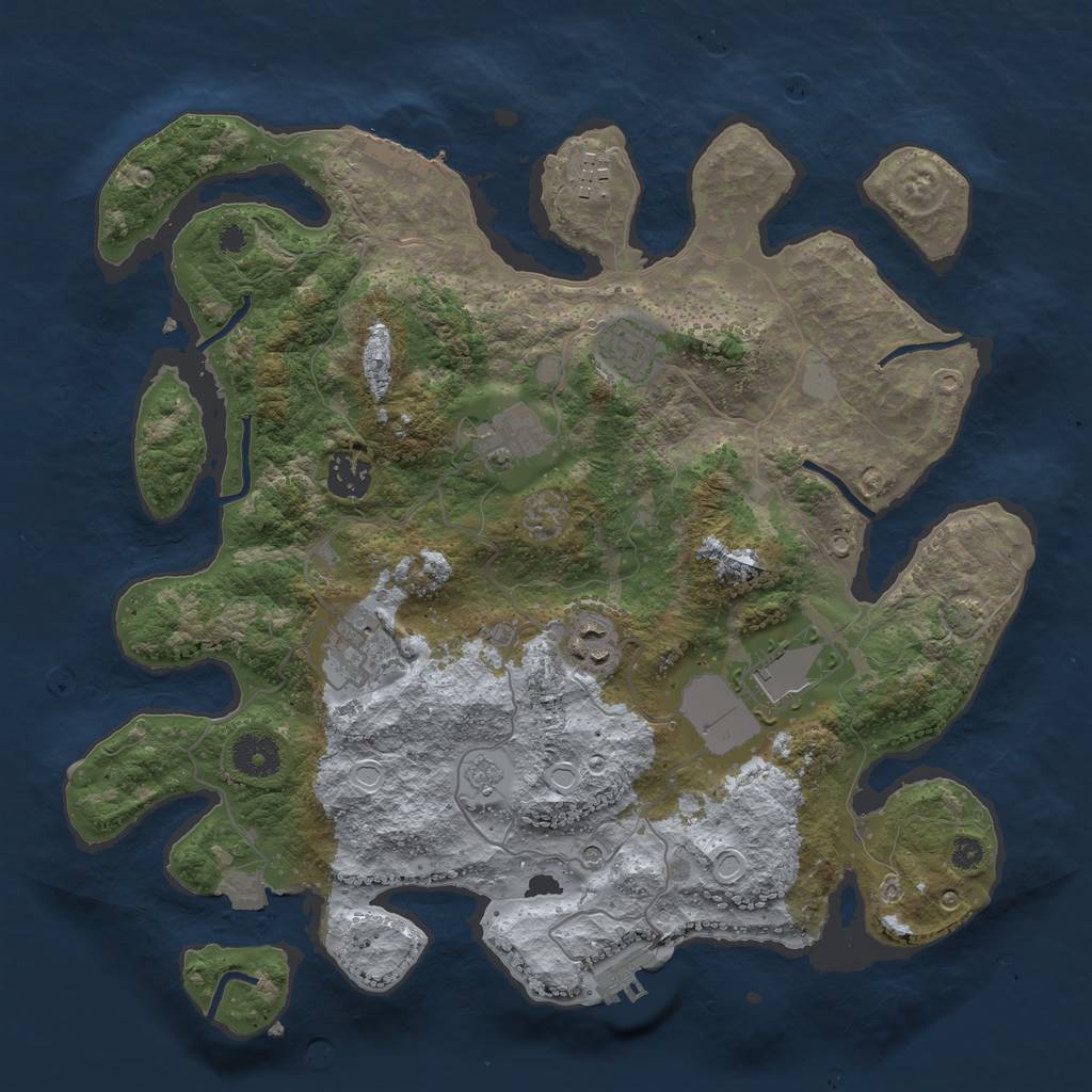 Rust Map: Procedural Map, Size: 3550, Seed: 11100880, 15 Monuments
