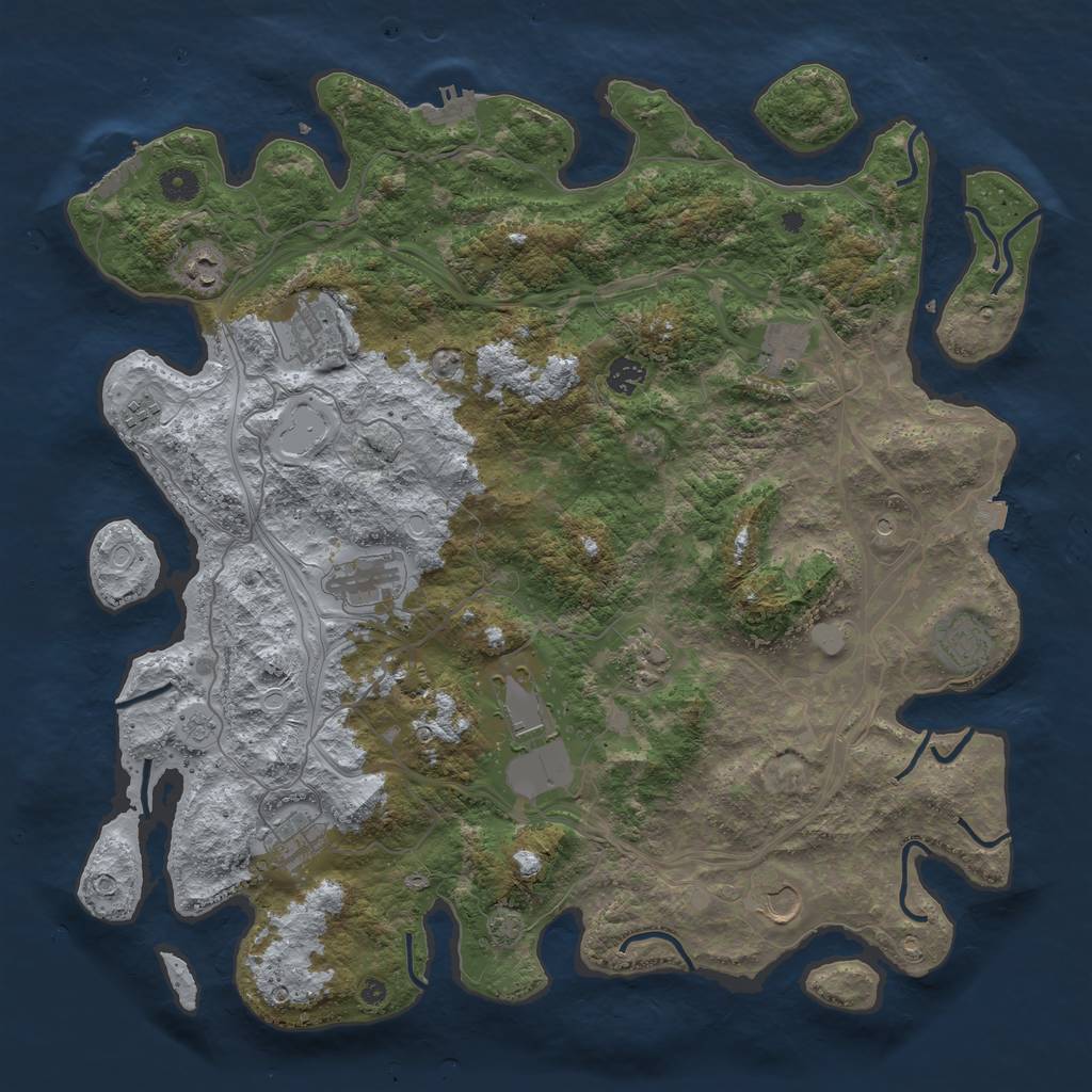 Rust Map: Procedural Map, Size: 4400, Seed: 51023683, 19 Monuments