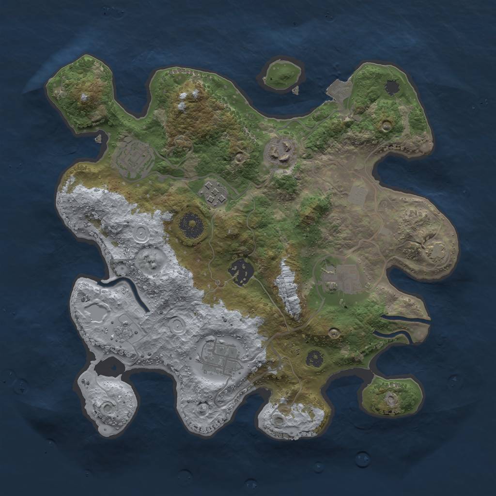 Rust Map: Procedural Map, Size: 3000, Seed: 948174967, 11 Monuments
