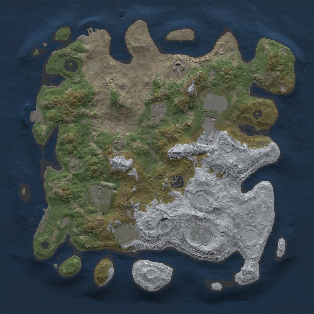 Rust Map: Procedural Map, Size: 3500, Seed: 65305502, 15 Monuments