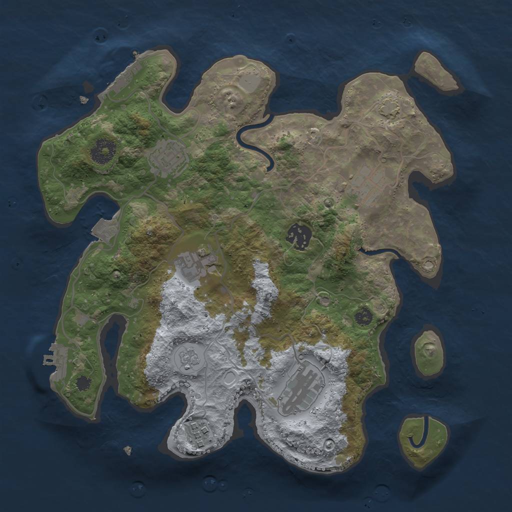 Rust Map: Procedural Map, Size: 3000, Seed: 38763, 13 Monuments