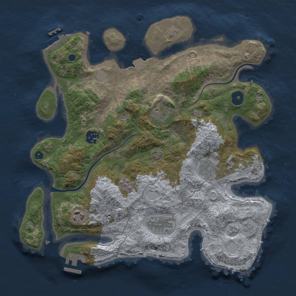 Rust Map: Procedural Map, Size: 3400, Seed: 89524302, 12 Monuments
