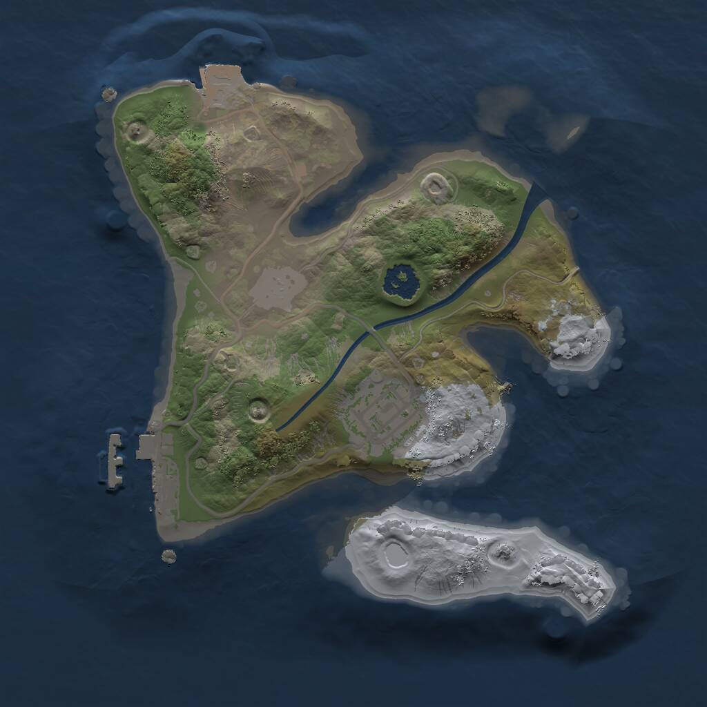 Rust Map: Procedural Map, Size: 2000, Seed: 131315, 3 Monuments