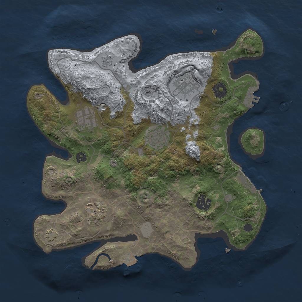 Rust Map: Procedural Map, Size: 3000, Seed: 78245, 13 Monuments