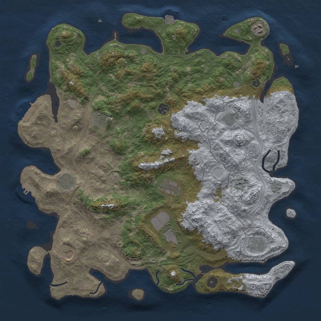 Rust Map: Procedural Map, Size: 4500, Seed: 54565442, 18 Monuments