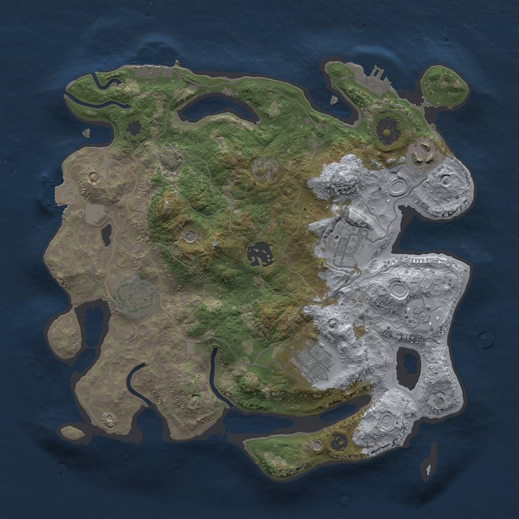 Rust Map: Procedural Map, Size: 3000, Seed: 807015499, 13 Monuments