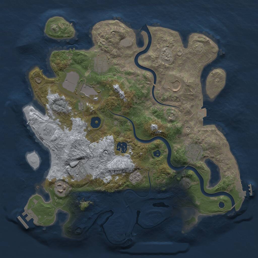 Rust Map: Procedural Map, Size: 3500, Seed: 6707813, 14 Monuments