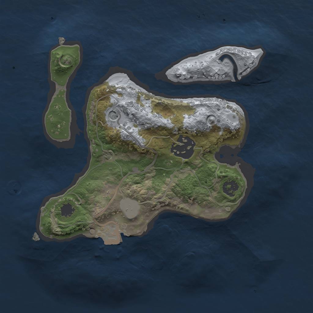 Rust Map: Procedural Map, Size: 2000, Seed: 990423651, 5 Monuments