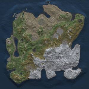 Thumbnail Rust Map: Procedural Map, Size: 3500, Seed: 420126924, 15 Monuments