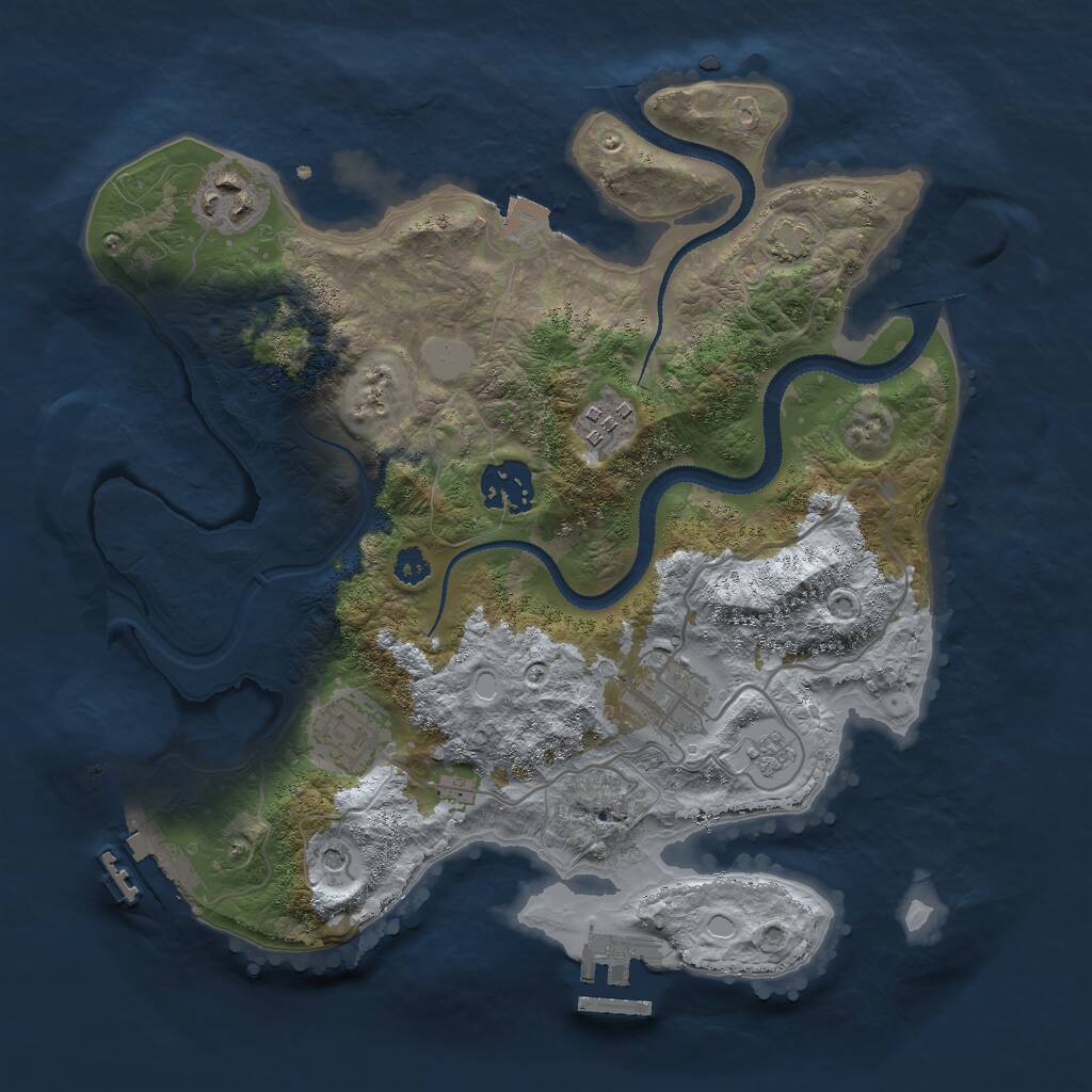 Rust Map: Procedural Map, Size: 3000, Seed: 15896, 11 Monuments