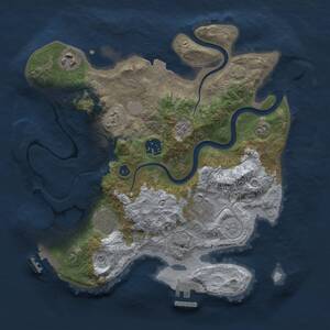 Thumbnail Rust Map: Procedural Map, Size: 3000, Seed: 15896, 11 Monuments