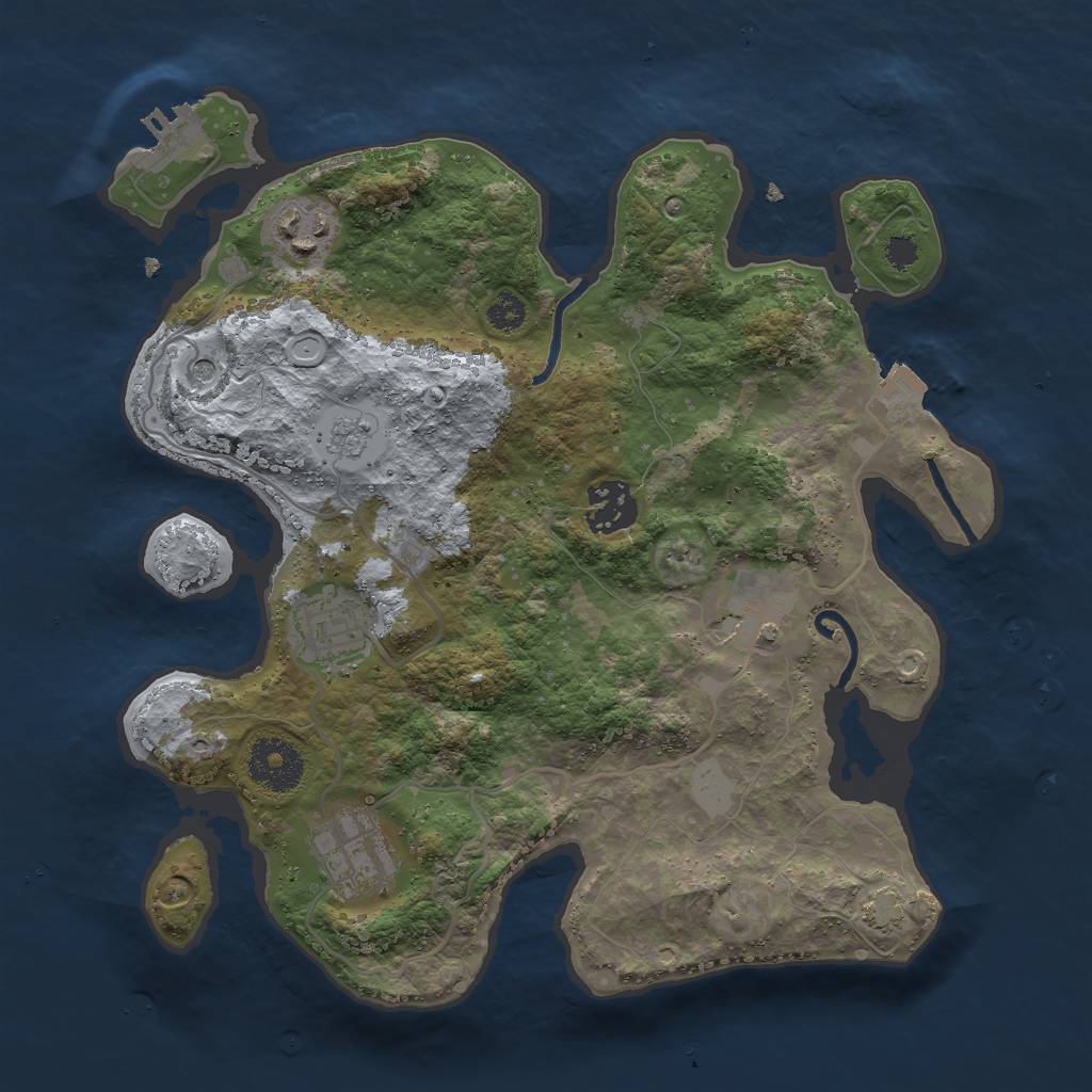 Rust Map: Procedural Map, Size: 3000, Seed: 1862072652, 12 Monuments