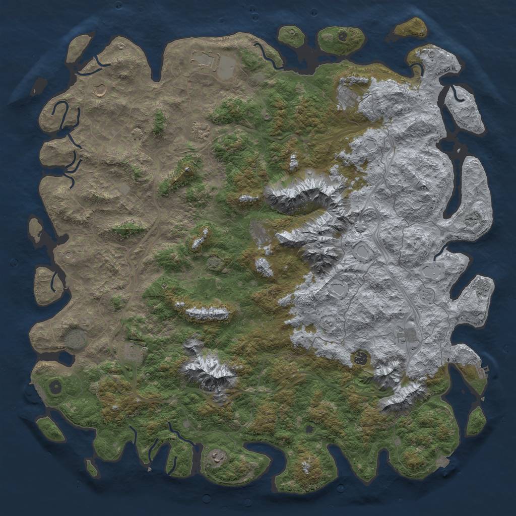 Rust Map: Procedural Map, Size: 6000, Seed: 771898945, 19 Monuments