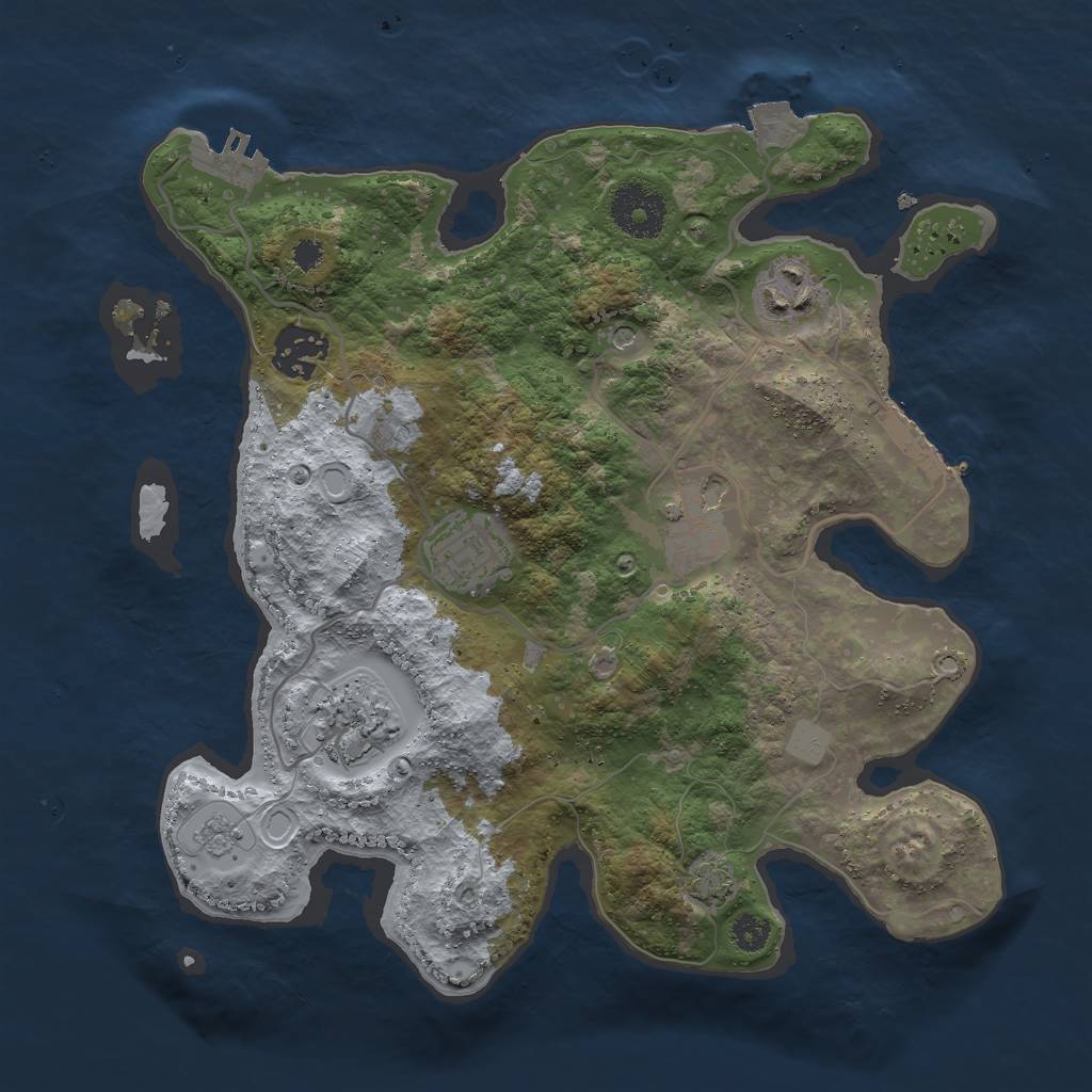 Rust Map: Procedural Map, Size: 3000, Seed: 1801788817, 13 Monuments