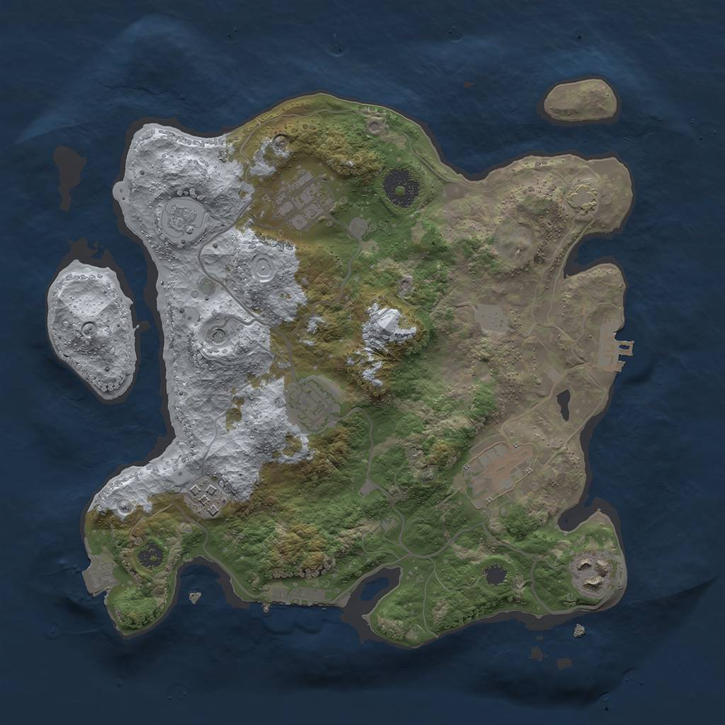 Rust Map: Procedural Map, Size: 3000, Seed: 4352645, 13 Monuments