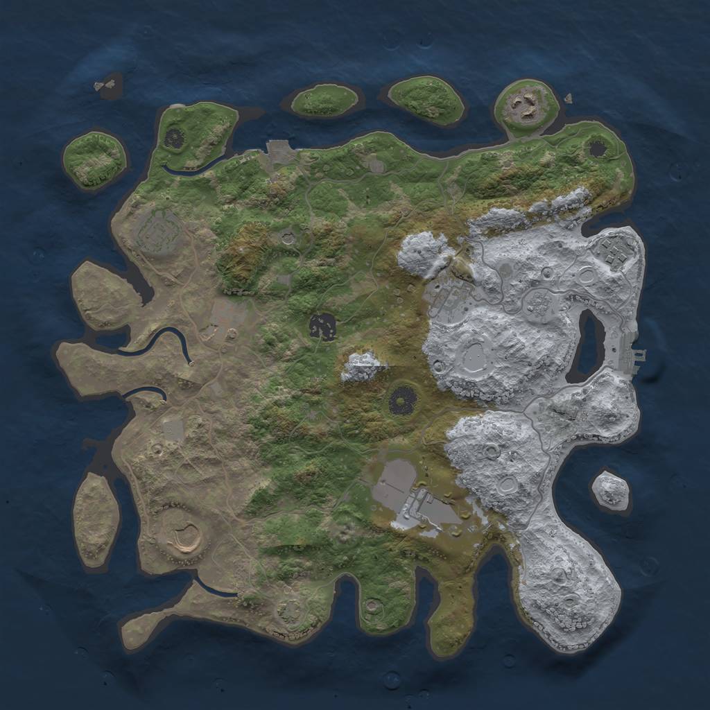 Rust Map: Procedural Map, Size: 3700, Seed: 5487540, 15 Monuments