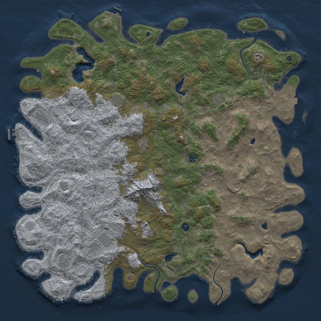 Rust Map: Procedural Map, Size: 6000, Seed: 11111515, 17 Monuments