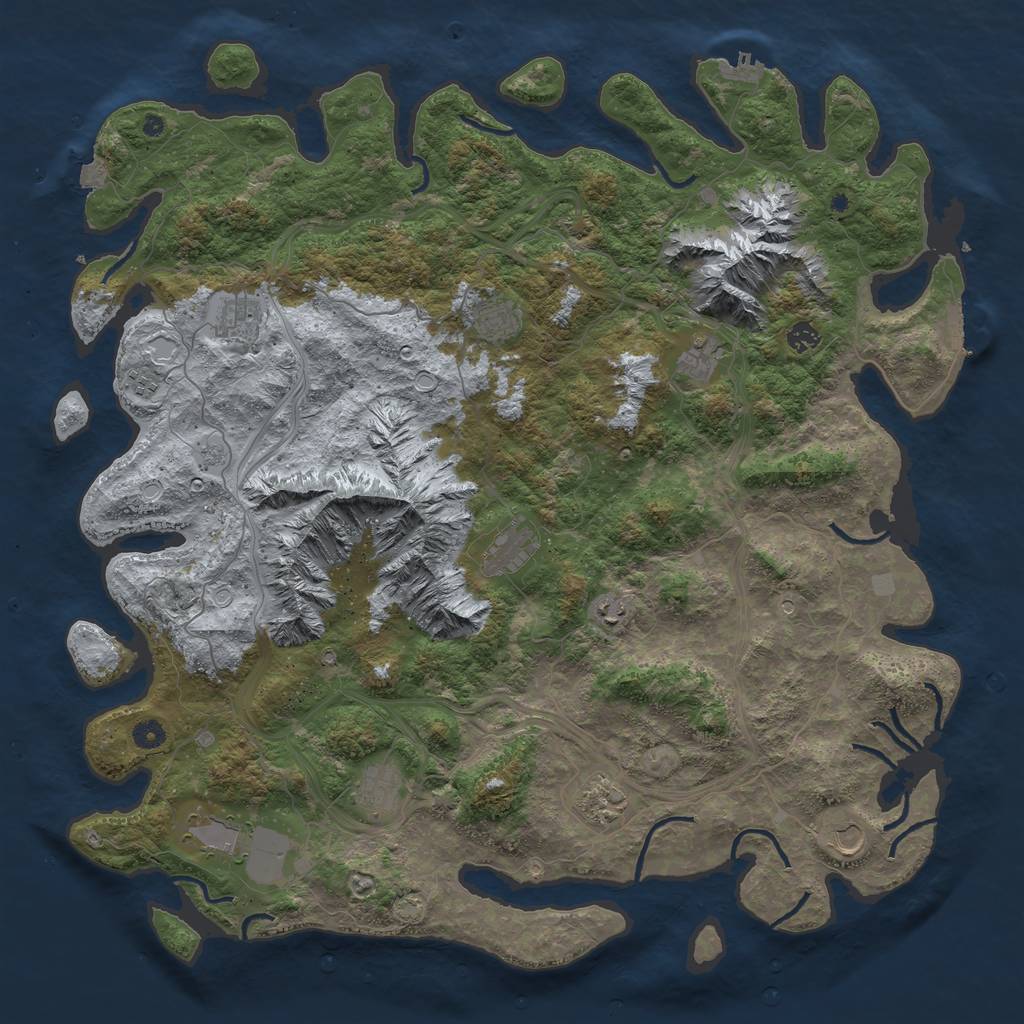 Rust Map: Procedural Map, Size: 5000, Seed: 641394714, 19 Monuments
