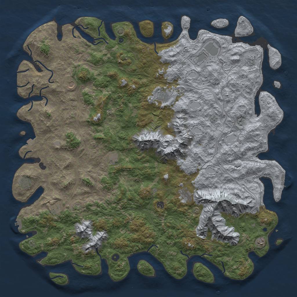 Rust Map: Procedural Map, Size: 6000, Seed: 1438221277, 19 Monuments