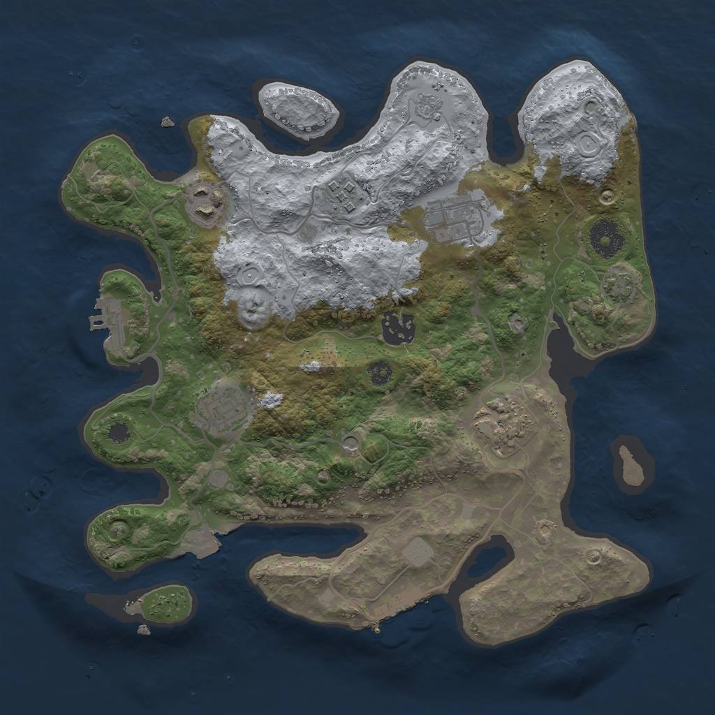 Rust Map: Procedural Map, Size: 3000, Seed: 6143529, 14 Monuments
