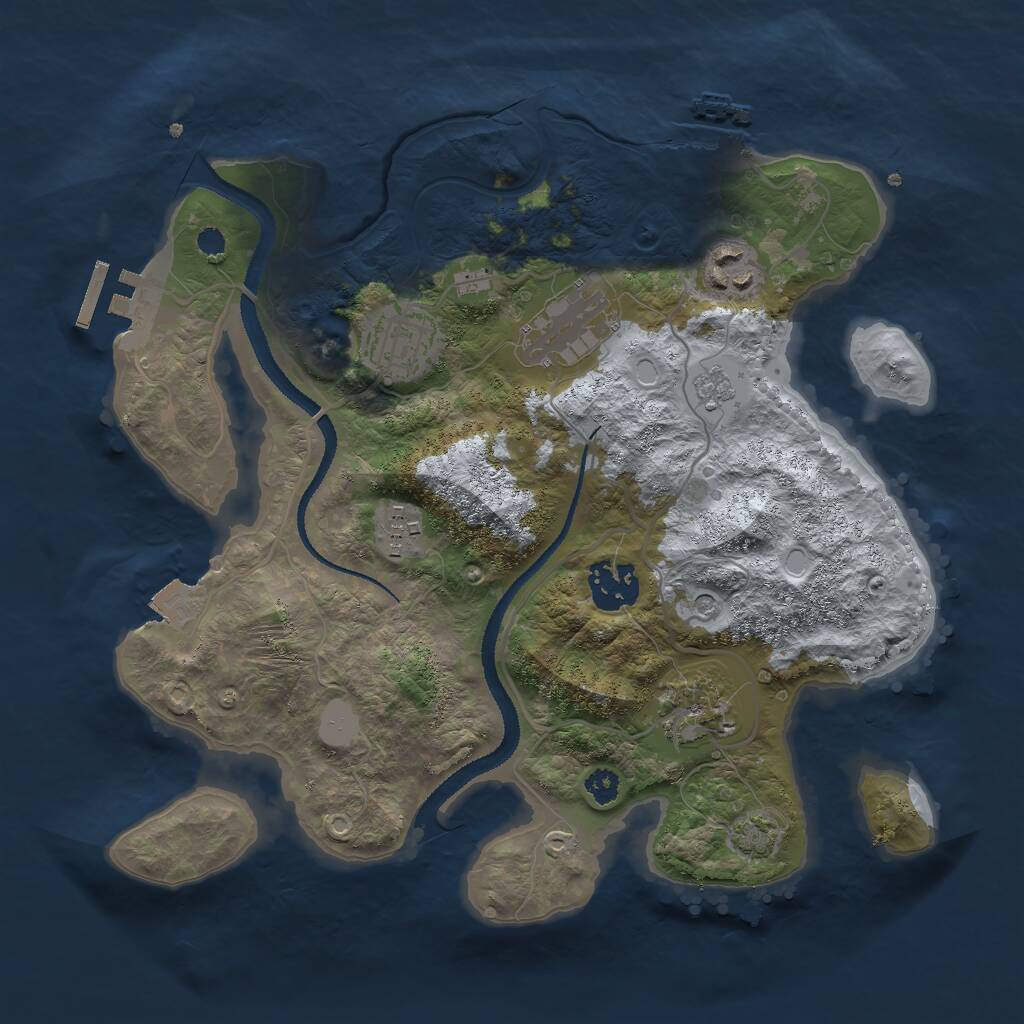Rust Map: Procedural Map, Size: 3000, Seed: 62935, 12 Monuments