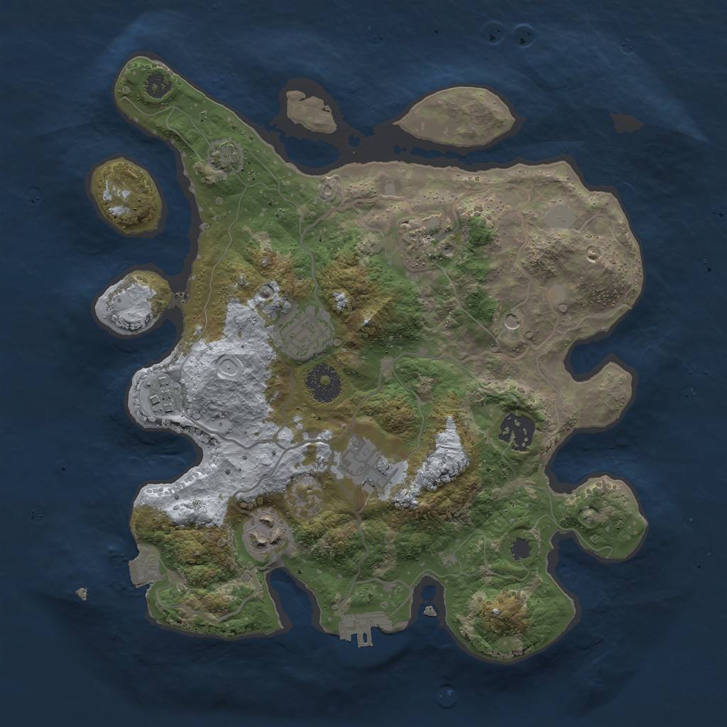 Rust Map: Procedural Map, Size: 3000, Seed: 800075020, 12 Monuments