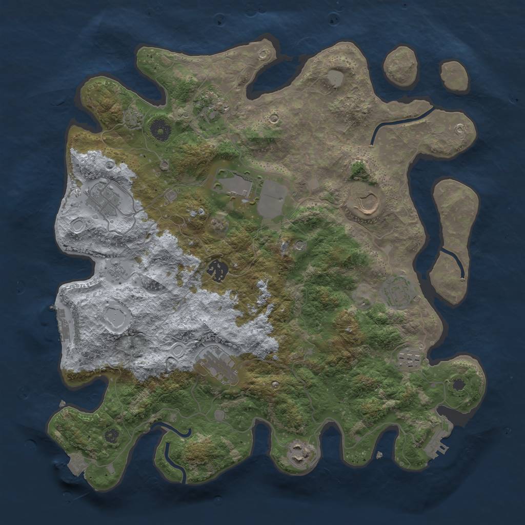 Rust Map: Procedural Map, Size: 3750, Seed: 450789, 17 Monuments