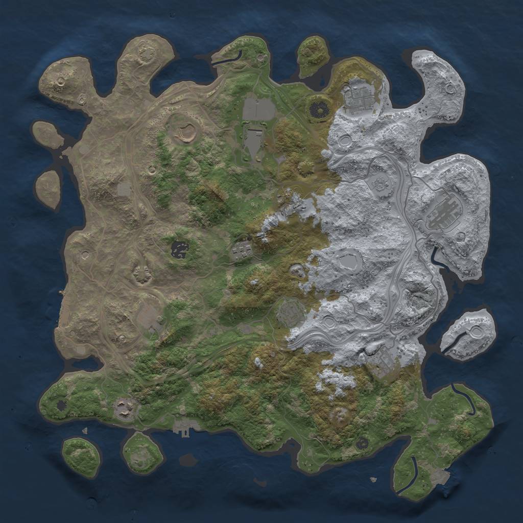 Rust Map: Procedural Map, Size: 4250, Seed: 1639826259, 19 Monuments