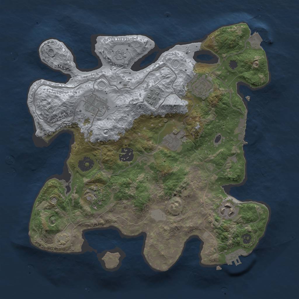 Rust Map: Procedural Map, Size: 3000, Seed: 992509025, 14 Monuments