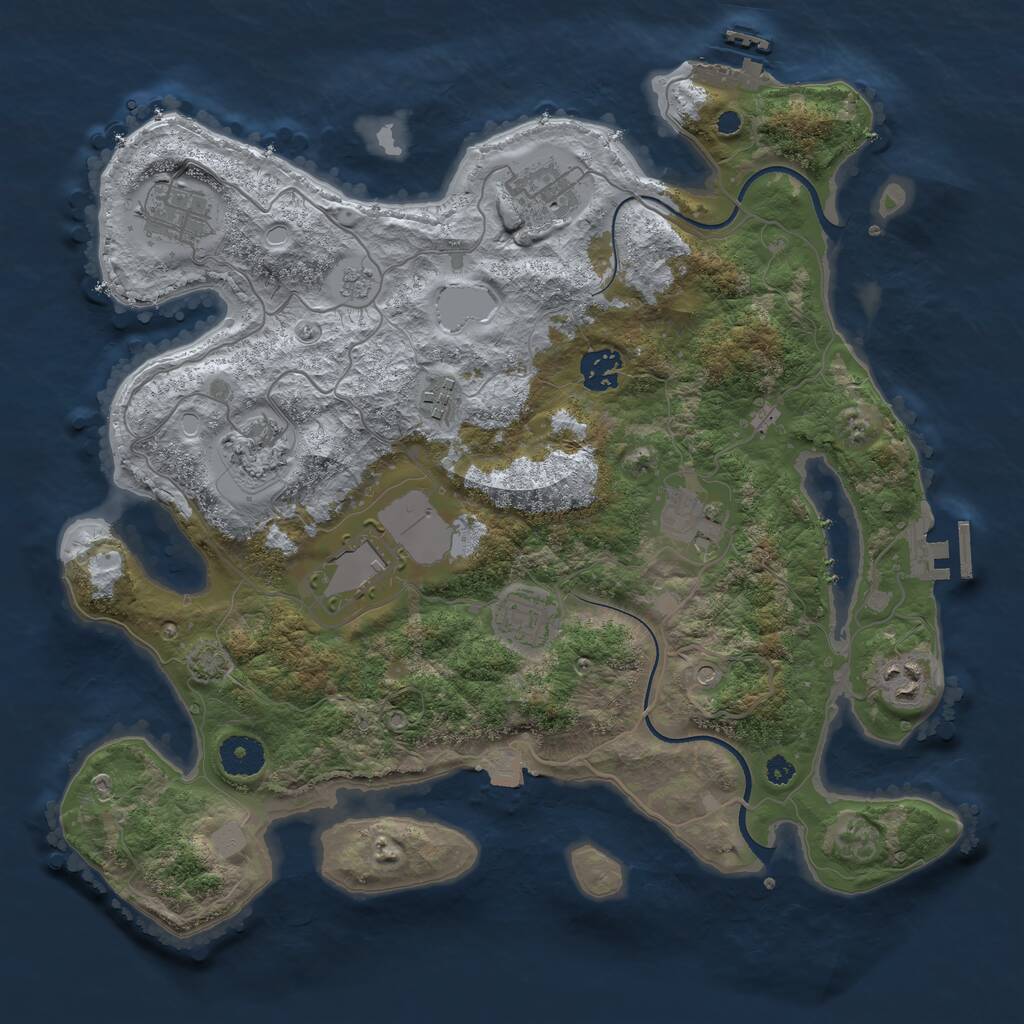 Rust Map: Procedural Map, Size: 3600, Seed: 20188685, 15 Monuments