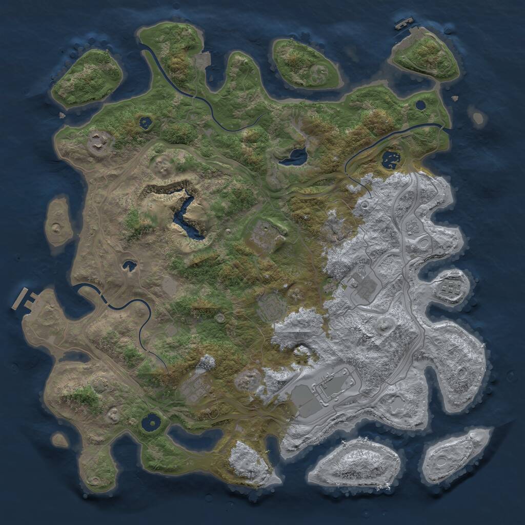 Rust Map: Procedural Map, Size: 4300, Seed: 79625978, 13 Monuments