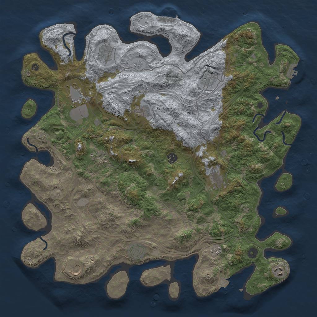Rust Map: Procedural Map, Size: 4500, Seed: 1961974102, 19 Monuments