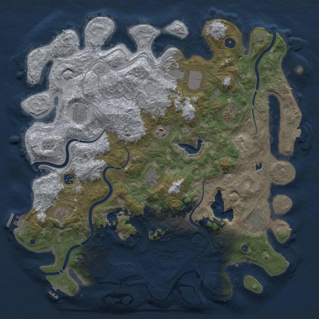 Rust Map: Procedural Map, Size: 4500, Seed: 167592949, 15 Monuments