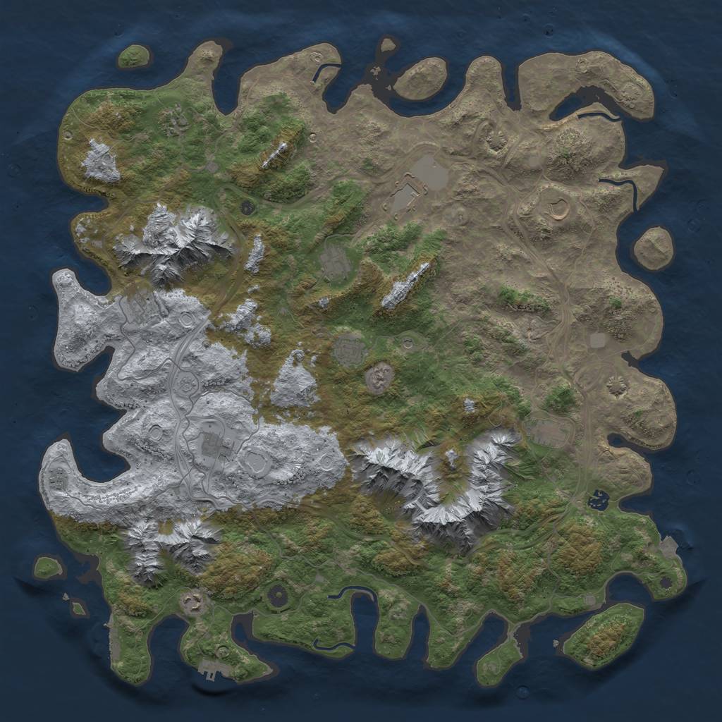 Rust Map: Procedural Map, Size: 5200, Seed: 950704, 19 Monuments