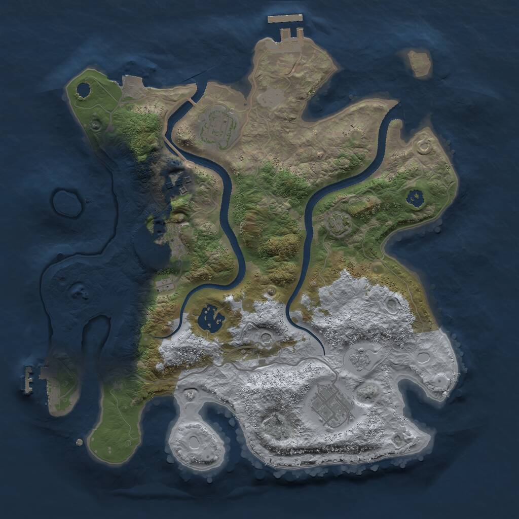 Rust Map: Procedural Map, Size: 3000, Seed: 7294, 11 Monuments