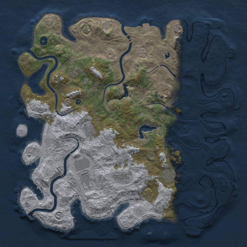 Rust Map: Procedural Map, Size: 4300, Seed: 622335597, 14 Monuments