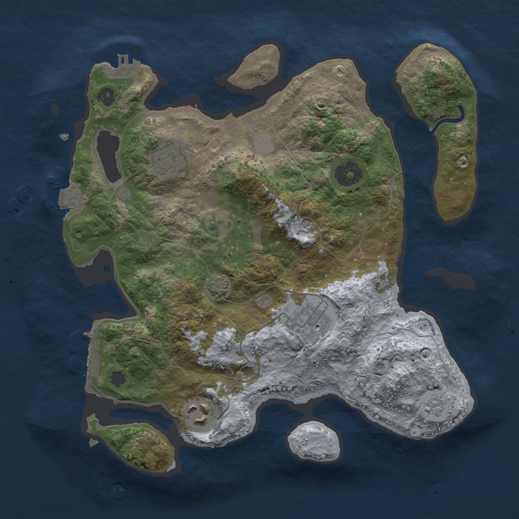 Rust Map: Procedural Map, Size: 3000, Seed: 27258, 11 Monuments