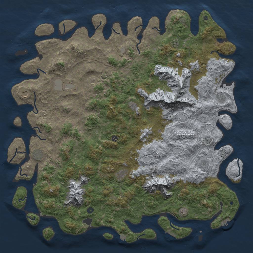 Rust Map: Procedural Map, Size: 6000, Seed: 1594782061, 19 Monuments
