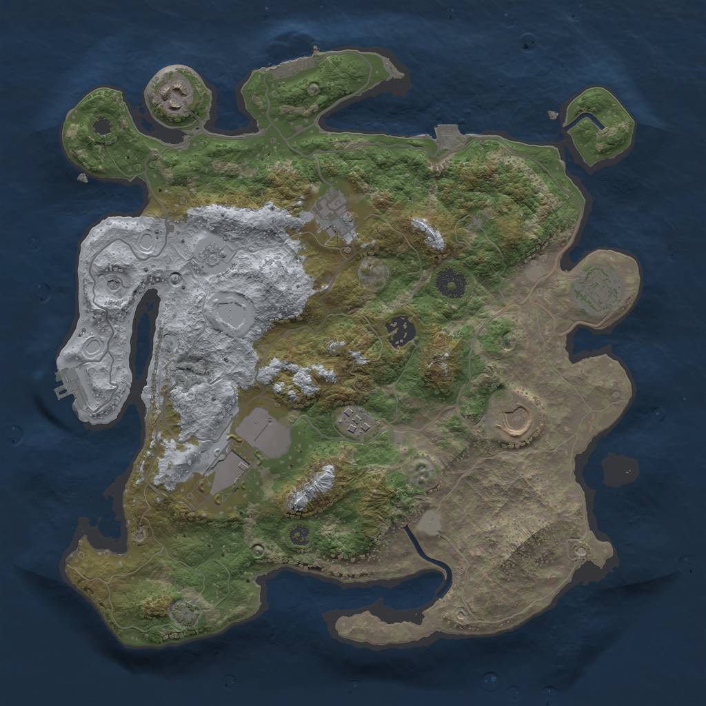 Rust Map: Procedural Map, Size: 3500, Seed: 879980702, 15 Monuments
