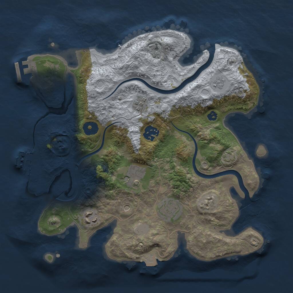Rust Map: Procedural Map, Size: 3000, Seed: 1115808412, 11 Monuments