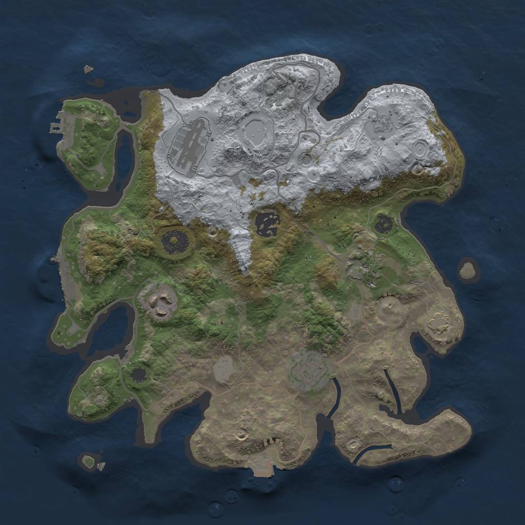 Rust Map: Procedural Map, Size: 3000, Seed: 1115808412, 13 Monuments