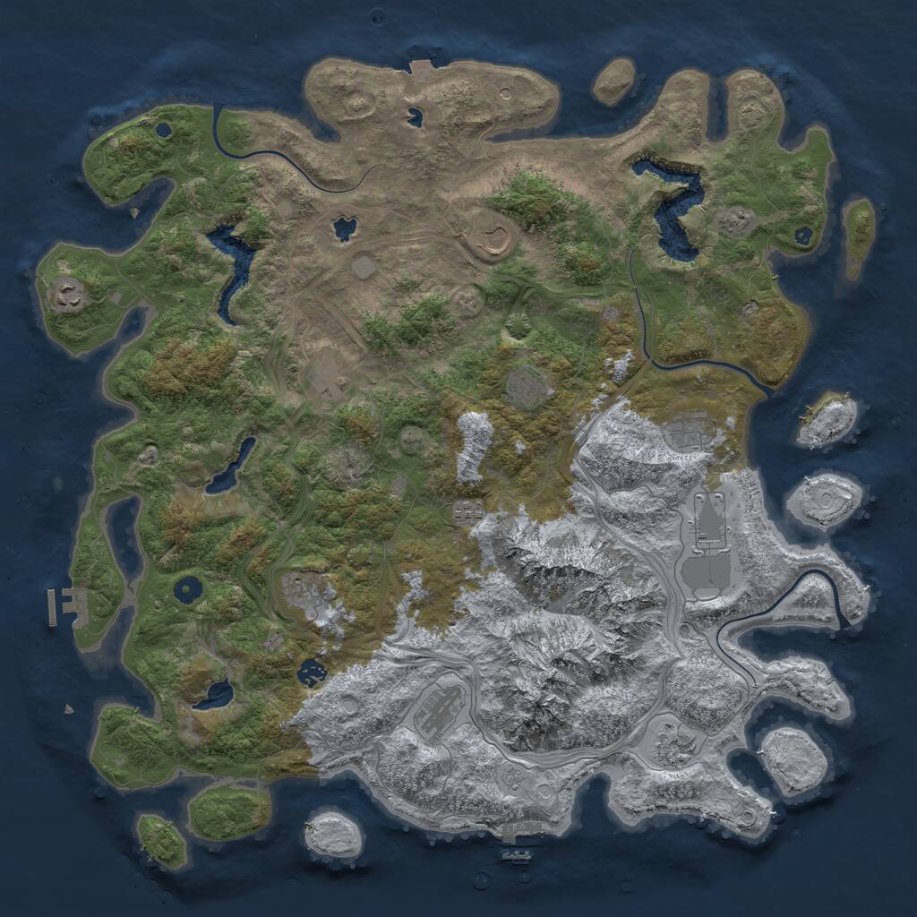 Rust Map: Procedural Map, Size: 5000, Seed: 27258, 17 Monuments