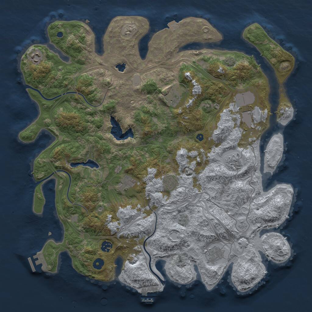 Rust Map: Procedural Map, Size: 4250, Seed: 93847828, 15 Monuments