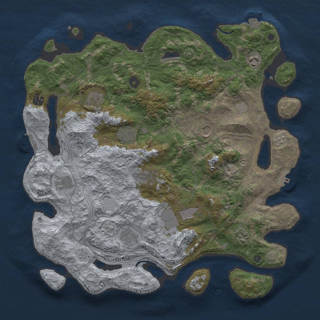 Rust Map: Procedural Map, Size: 4250, Seed: 1669224495, 19 Monuments