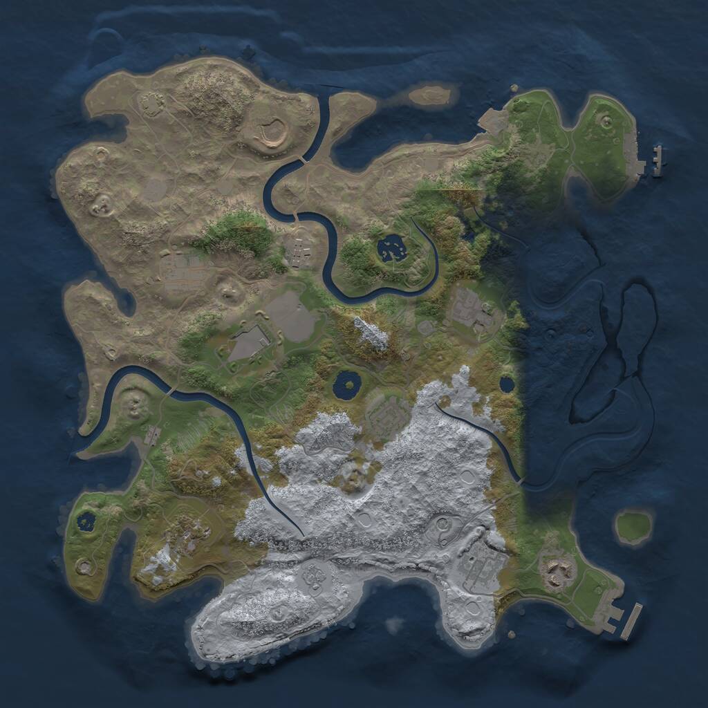 Rust Map: Procedural Map, Size: 3700, Seed: 1598282545, 16 Monuments