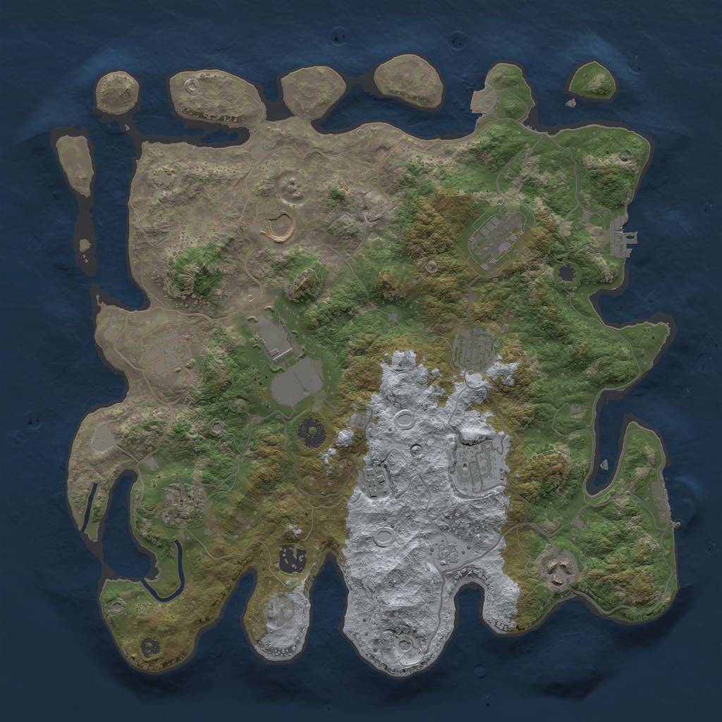 Rust Map: Procedural Map, Size: 3750, Seed: 419255, 18 Monuments