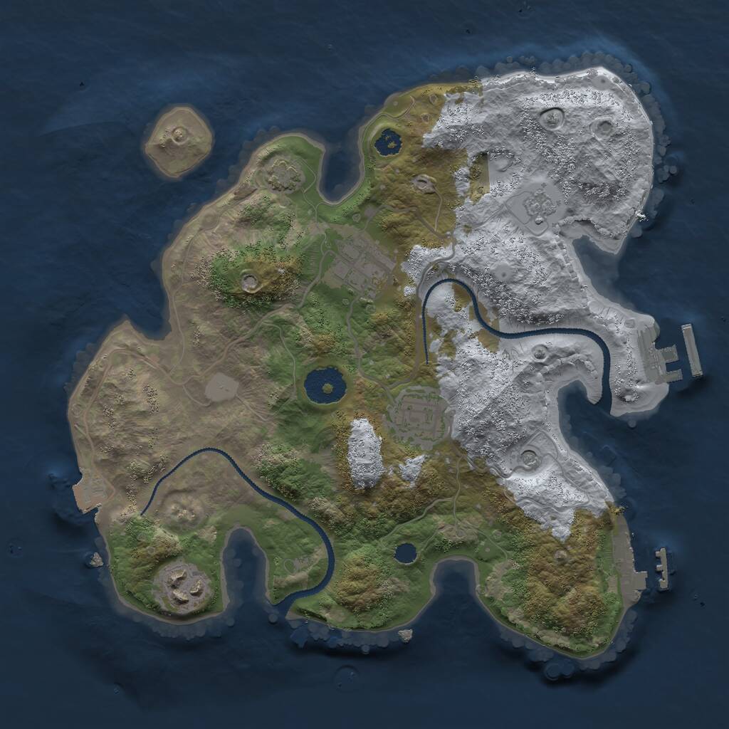 Rust Map: Procedural Map, Size: 2800, Seed: 359953124, 9 Monuments