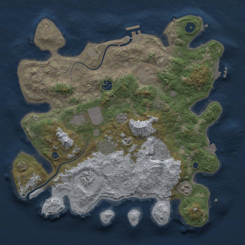 Rust Map: Procedural Map, Size: 3600, Seed: 1946545805, 13 Monuments