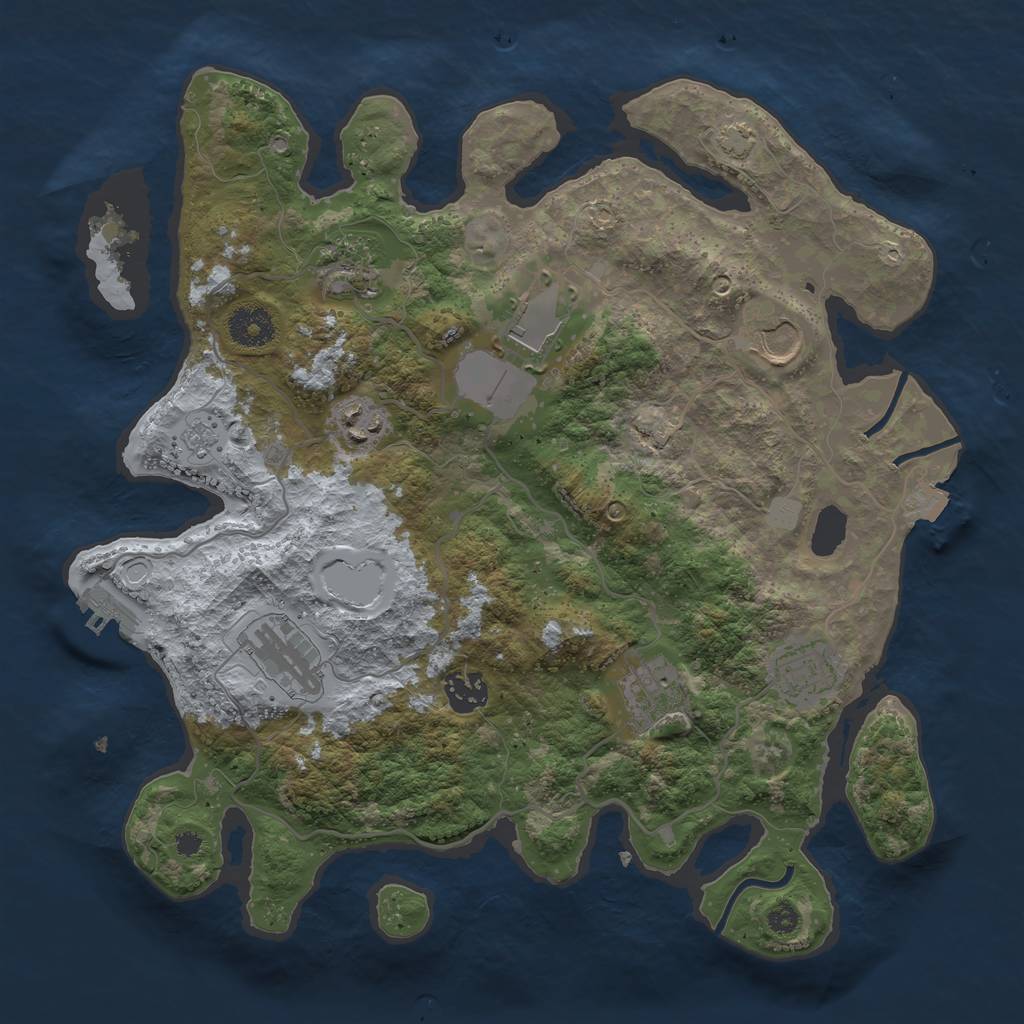 Rust Map: Procedural Map, Size: 3500, Seed: 1731112120, 14 Monuments